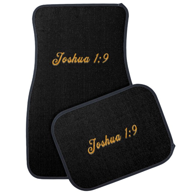 Unique Black Personalized Bible Verse Motivational Car Floor Mat (Set)