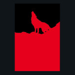 Unique Black & Red Pop Art Wolf Silhouette Poster<br><div class="desc">Howling Gray Wolf - Howling Wolf at Moon Pop Art - Wolf Howling at Moon Digital Artwork - Animal Art - College Pop Art - Wild Animals - World of Extreme Animals</div>