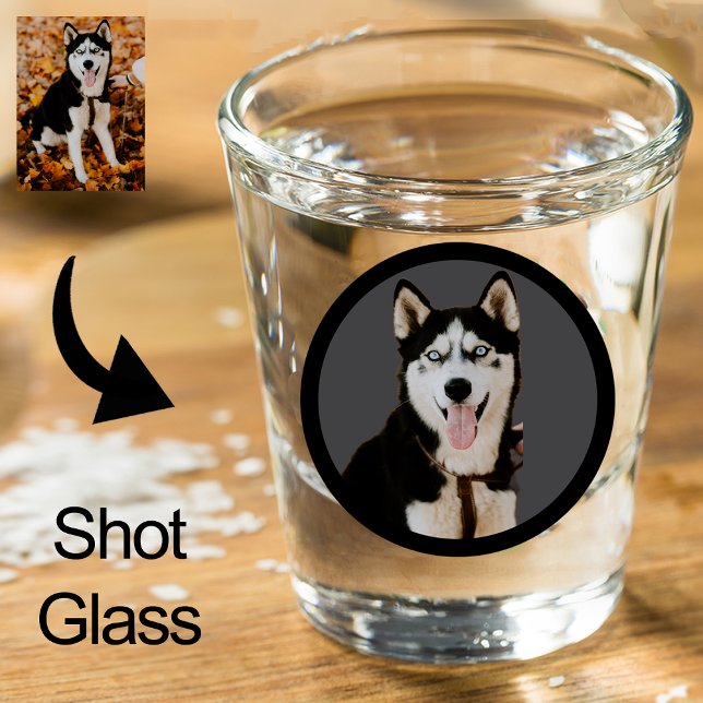 Unique Black Stocking Stuffer Pet Dog Lover Photo Shot Glass (Creator Uploaded)
