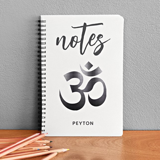 Unique Black Textured Metal Om Symbol Notebook (Creator Uploaded)