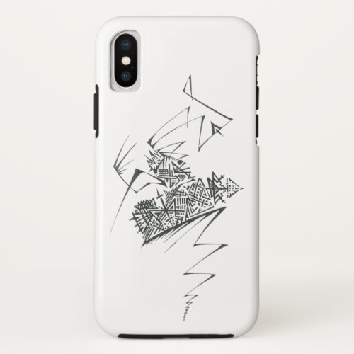 Unique Black White Abstract Art iPhone XS Case
