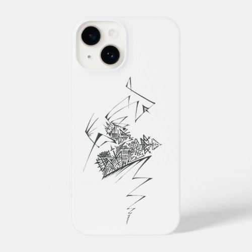 Unique Black White Abstract Art iPhone 14 Case