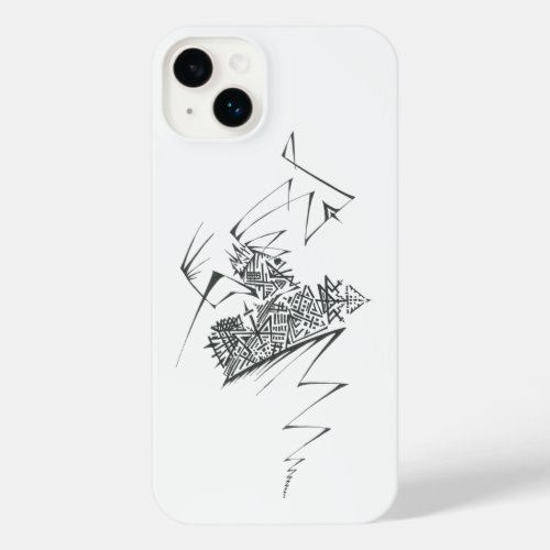 Unique Black White Abstract Art iPhone 14 Plus Case