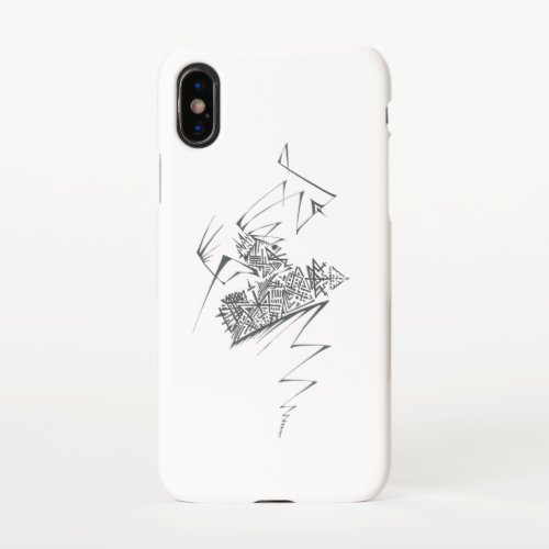 Unique Black White Abstract Art iPhone X Case
