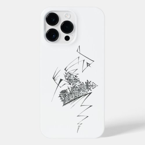 Unique Black White Abstract Art iPhone 14 Pro Max Case