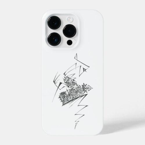 Unique Black White Abstract Art iPhone 14 Pro Case