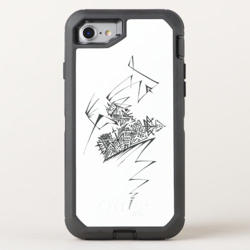 Unique Black White Abstract Art OtterBox Defender iPhone SE87 Case