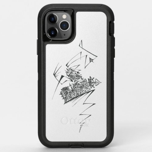 Unique Black White Abstract Art OtterBox Defender iPhone 11 Pro Max Case