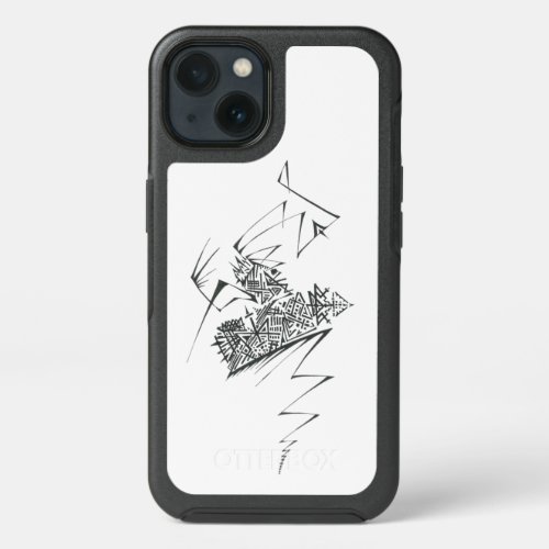 Unique Black White Abstract Art iPhone 13 Case