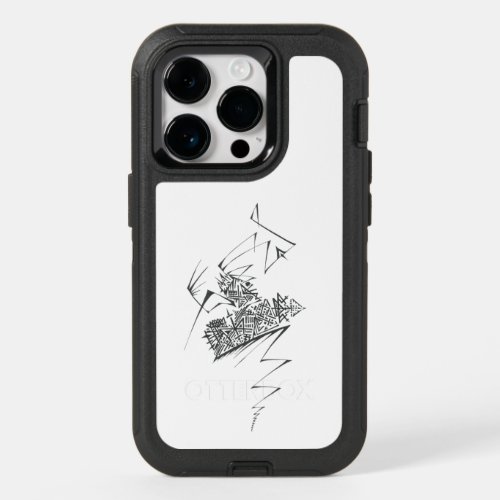 Unique Black White Abstract Art OtterBox iPhone 14 Pro Case