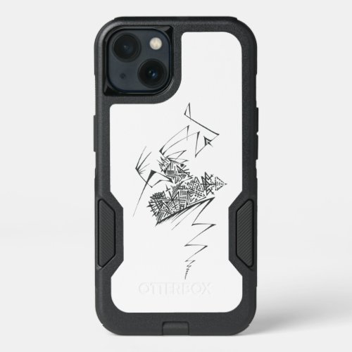 Unique Black White Abstract Art iPhone 13 Case