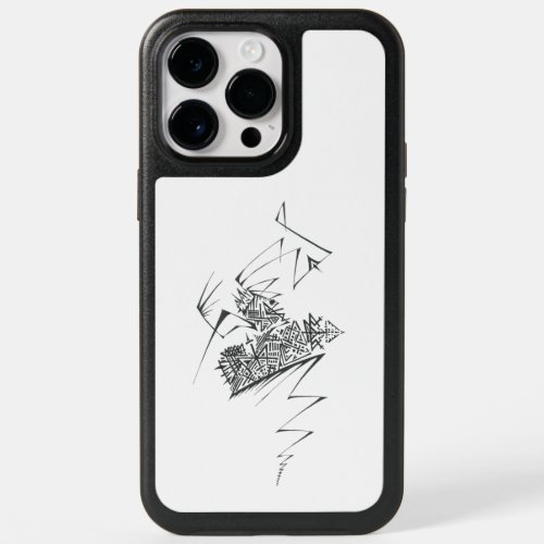 Unique Black White Abstract Art OtterBox iPhone 14 Pro Max Case