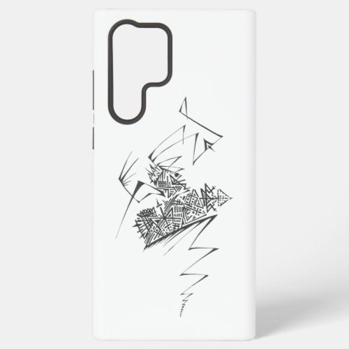 Unique Black White Abstract Art Samsung Galaxy S22 Ultra Case