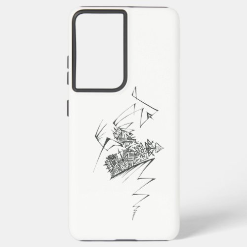 Unique Black White Abstract Art Samsung Galaxy S21 Ultra Case