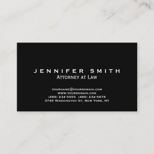 Unique Black White Attorney at Law Business Card