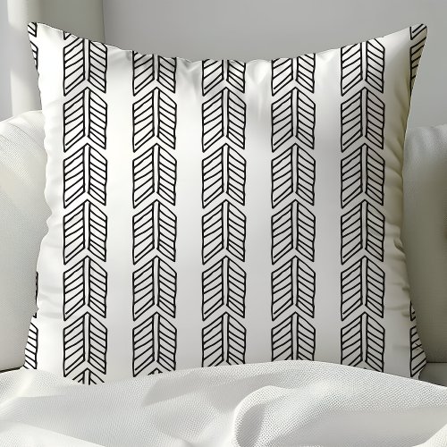 Unique Black White Aztec Arrowhead Tribal Pattern Throw Pillow