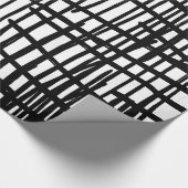 Unique black white hand painted paint drips wrapping paper (Corner)