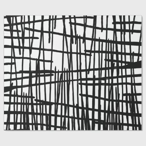 Unique black white hand painted paint drips wrapping paper Zazzle