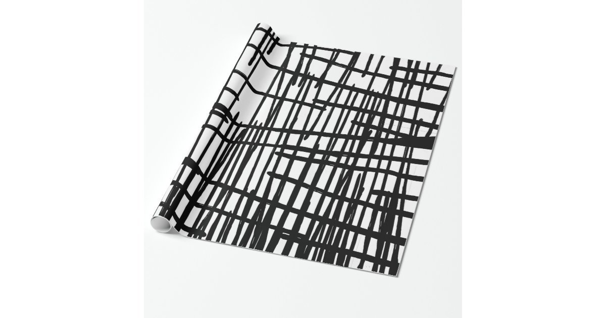 Unique black white hand painted paint drips wrapping paper Zazzle