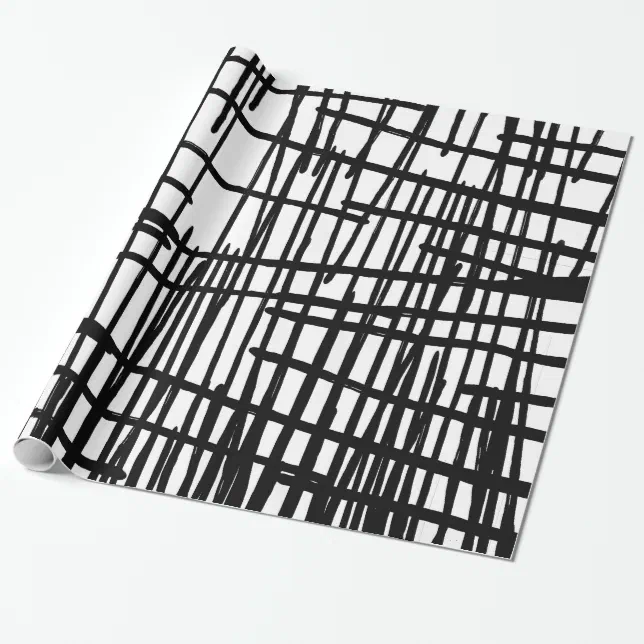 Unique black white hand painted paint drips wrapping paper Zazzle