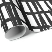 Unique black white hand painted paint drips wrapping paper (Roll Corner)