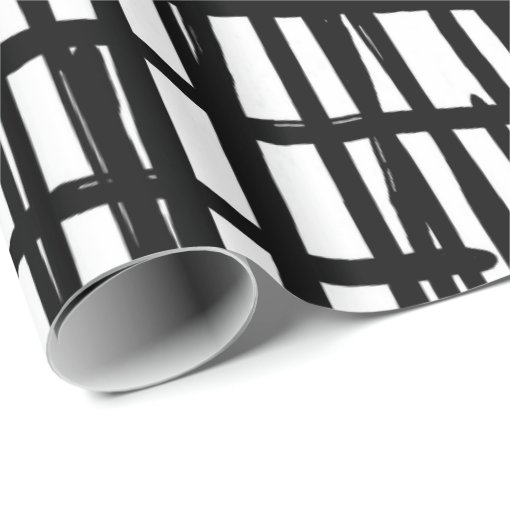 Unique black white hand painted paint drips wrapping paper Zazzle