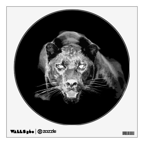 Unique Black White Jaguar Circle Wall Decal