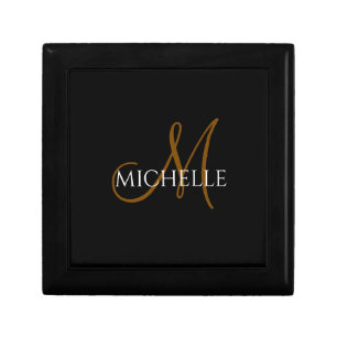 Unique black &white monogram name gift box