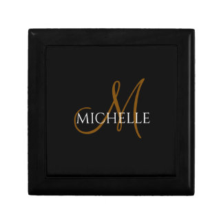 Unique black &white monogram name gift box