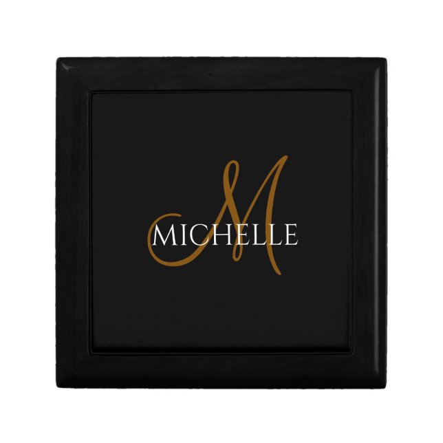 Unique black &white monogram name gift box (Front)