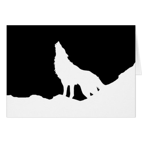 Unique Black  White Pop Art Wolf Silhouette