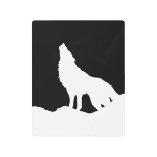 Unique Black & White Pop Art Wolf Silhouette