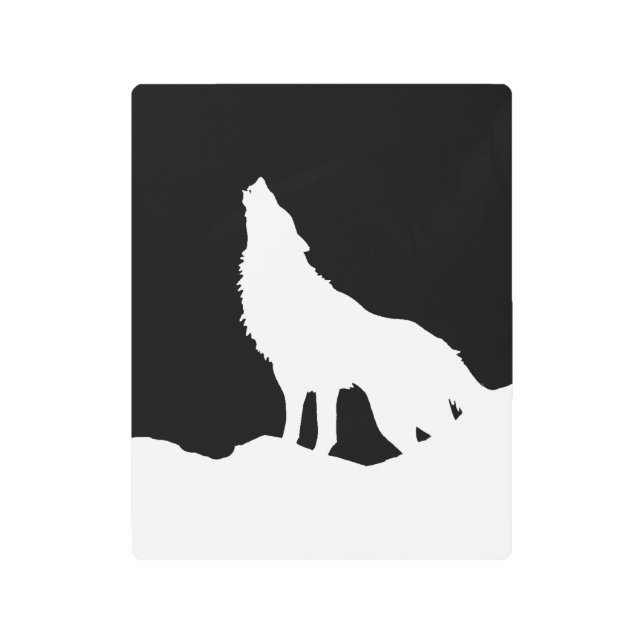 Unique Black & White Pop Art Wolf Silhouette (Front)