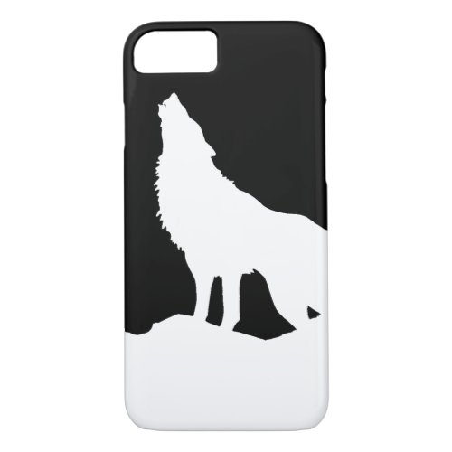 Unique Black  White Pop Art Wolf Silhouette iPhone 87 Case