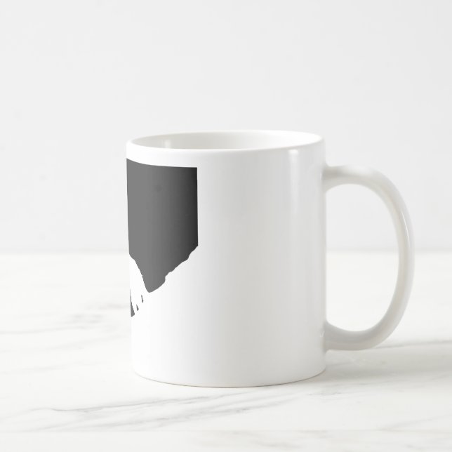 Unique Black & White Pop Art Wolf Silhouette Coffee Mug (Right)