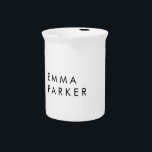 Unique Black White Trendy Add Your Name Beverage Pitcher<br><div class="desc">The business world can always bring an unexpected opportunity to your door. Of course,  if you have made your own presentation with a unique design.</div>