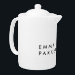 Unique Black White Trendy Add Your Name Teapot<br><div class="desc">The business world can always bring an unexpected opportunity to your door. Of course,  if you have made your own presentation with a unique design.</div>