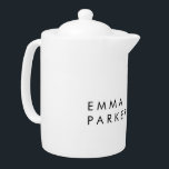 Unique Black White Trendy Add Your Name Teapot<br><div class="desc">The business world can always bring an unexpected opportunity to your door. Of course,  if you have made your own presentation with a unique design.</div>