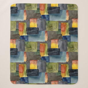 Unique blocked colors seamless pattern sherpa blanket