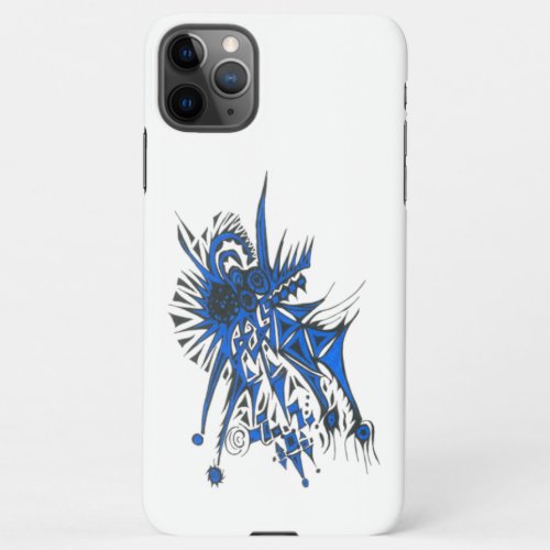 Unique Blue Black White Abstract Art iPhone 11Pro Max Case