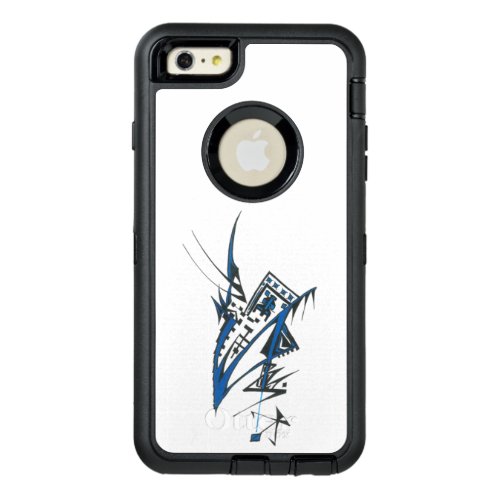 Unique Blue Black White Abstract Art OtterBox Defender iPhone Case