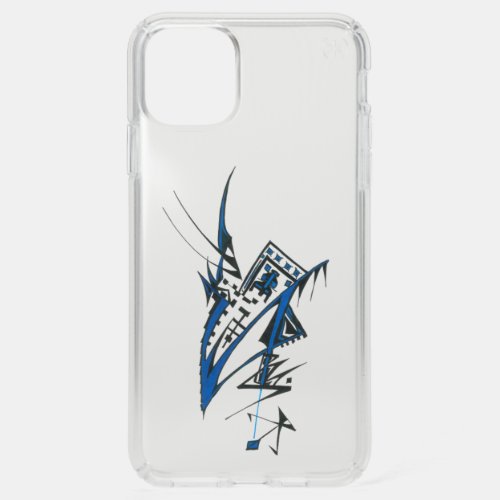 Unique Blue Black White Abstract Art Speck iPhone 11 Pro Max Case