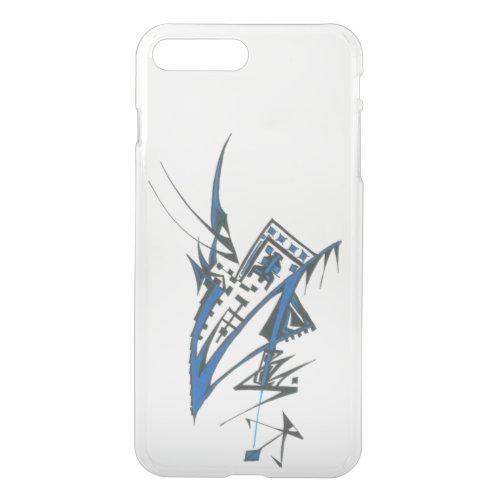 Unique Blue Black White Abstract Art iPhone 8 Plus7 Plus Case