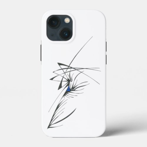 Unique Blue Black White Abstract iPhone 13 Mini Case