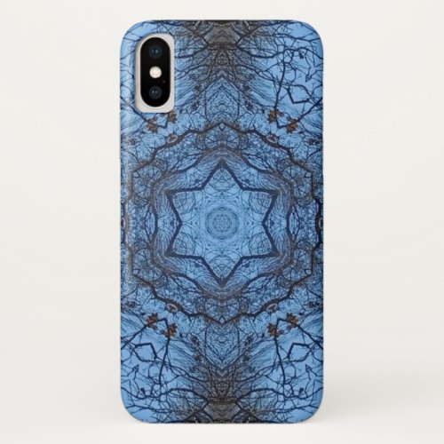 Unique Blue Brown Abstract iPhone X Case