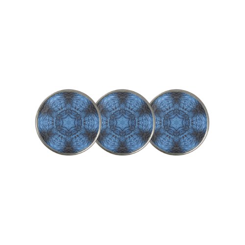 Unique Blue Brown Abstract Golf Ball Marker