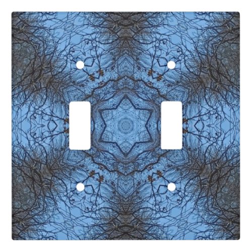 Unique Blue Brown Abstract Light Switch Cover