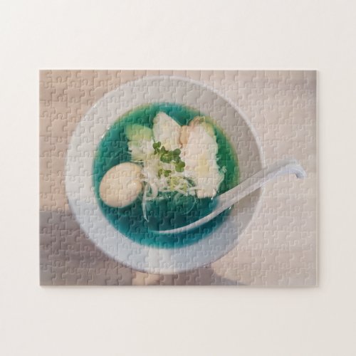 Unique Blue Chicken Egg Ramen in Tokyo Japan Jigsaw Puzzle