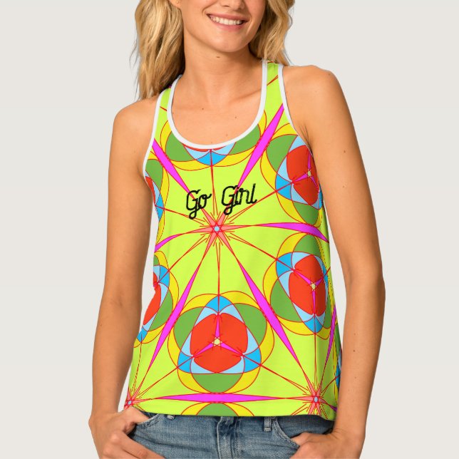 Unique Blue Design Abstract Women's Tank Top (Front)