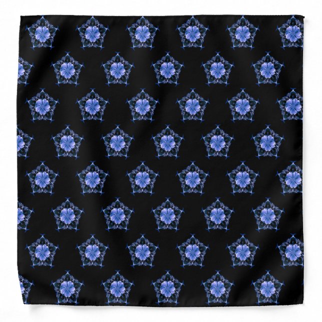Unique Blue Flower Bandana (Front)